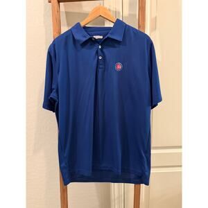 Antigua- Blue Chicago Cubs embroidered Polyester Golf Polo-Large